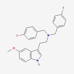 molecular formula C25H24F2N2O B15023932 N,N-bis(4-fluorobenzyl)-2-(5-methoxy-1H-indol-3-yl)ethanamine 