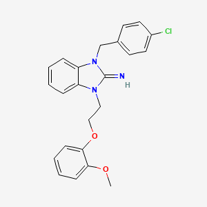 1-(4-chlorobenzyl)-3-[2-(2-methoxyphenoxy)ethyl]-1,3-dihydro-2H-benzimidazol-2-imine