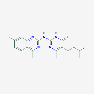 2-[(4,7-dimethylquinazolin-2-yl)amino]-6-methyl-5-(3-methylbutyl)pyrimidin-4(3H)-one