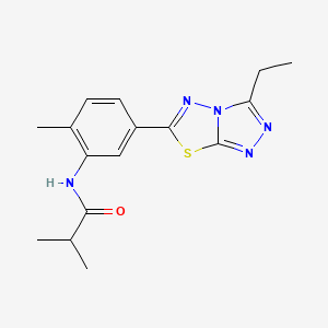 N-[5-(3-ethyl[1,2,4]triazolo[3,4-b][1,3,4]thiadiazol-6-yl)-2-methylphenyl]-2-methylpropanamide