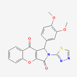 molecular formula C21H15N3O5S B15023989 1-(3,4-Dimethoxyphenyl)-2-(1,3,4-thiadiazol-2-yl)-1,2-dihydrochromeno[2,3-c]pyrrole-3,9-dione 