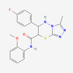 molecular formula C19H18FN5O2S B15024006 6-(4-fluorophenyl)-N-(2-methoxyphenyl)-3-methyl-6,7-dihydro-5H-[1,2,4]triazolo[3,4-b][1,3,4]thiadiazine-7-carboxamide 