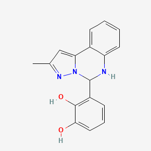 3-(2-Methyl-5,6-dihydropyrazolo[1,5-c]quinazolin-5-yl)benzene-1,2-diol