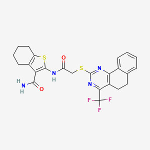 2-[({[4-(Trifluoromethyl)-5,6-dihydrobenzo[h]quinazolin-2-yl]sulfanyl}acetyl)amino]-4,5,6,7-tetrahydro-1-benzothiophene-3-carboxamide