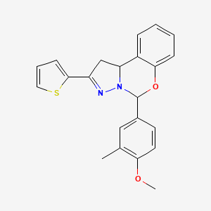 5-(4-Methoxy-3-methylphenyl)-2-(thiophen-2-yl)-1,10b-dihydropyrazolo[1,5-c][1,3]benzoxazine