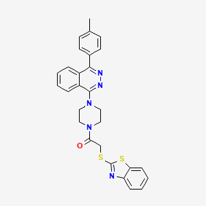 molecular formula C28H25N5OS2 B15024031 2-(1,3-Benzothiazol-2-ylsulfanyl)-1-{4-[4-(4-methylphenyl)phthalazin-1-yl]piperazin-1-yl}ethanone 