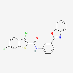 N-[3-(1,3-benzoxazol-2-yl)phenyl]-3,6-dichloro-1-benzothiophene-2-carboxamide