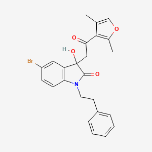 5-bromo-3-[2-(2,4-dimethylfuran-3-yl)-2-oxoethyl]-3-hydroxy-1-(2-phenylethyl)-1,3-dihydro-2H-indol-2-one