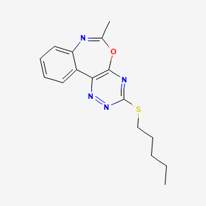 molecular formula C16H18N4OS B15024067 6-Methyl-3-(pentylsulfanyl)[1,2,4]triazino[5,6-d][3,1]benzoxazepine 