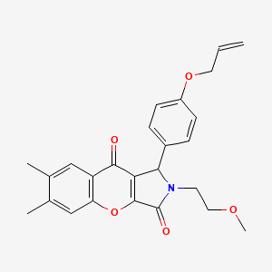 molecular formula C25H25NO5 B15024127 2-(2-Methoxyethyl)-6,7-dimethyl-1-[4-(prop-2-en-1-yloxy)phenyl]-1,2-dihydrochromeno[2,3-c]pyrrole-3,9-dione 