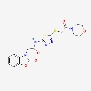 N-(5-{[2-(morpholin-4-yl)-2-oxoethyl]sulfanyl}-1,3,4-thiadiazol-2-yl)-2-(2-oxo-1,3-benzoxazol-3(2H)-yl)acetamide