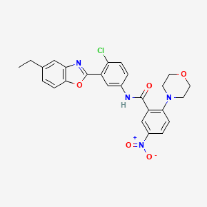 N-[4-chloro-3-(5-ethyl-1,3-benzoxazol-2-yl)phenyl]-2-(morpholin-4-yl)-5-nitrobenzamide