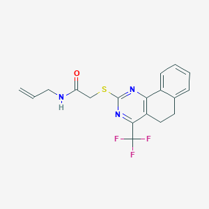 N-(prop-2-en-1-yl)-2-{[4-(trifluoromethyl)-5,6-dihydrobenzo[h]quinazolin-2-yl]sulfanyl}acetamide