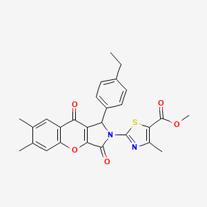 methyl 2-[1-(4-ethylphenyl)-6,7-dimethyl-3,9-dioxo-3,9-dihydrochromeno[2,3-c]pyrrol-2(1H)-yl]-4-methyl-1,3-thiazole-5-carboxylate