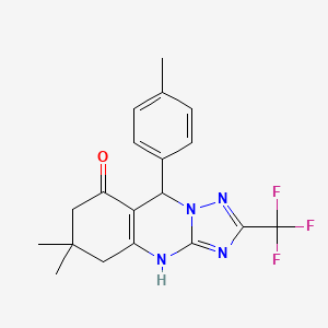 6,6-Dimethyl-9-(4-methylphenyl)-2-(trifluoromethyl)-5,6,7,9-tetrahydro[1,2,4]triazolo[5,1-b]quinazolin-8-ol