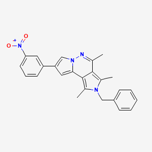 4-benzyl-3,5,7-trimethyl-11-(3-nitrophenyl)-4,8,9-triazatricyclo[7.3.0.02,6]dodeca-1(12),2,5,7,10-pentaene