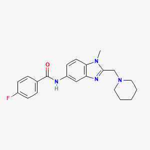 4-fluoro-N-[1-methyl-2-(piperidin-1-ylmethyl)-1H-benzimidazol-5-yl]benzamide