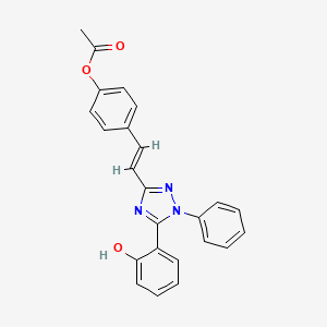 4-{(E)-2-[5-(2-hydroxyphenyl)-1-phenyl-1H-1,2,4-triazol-3-yl]ethenyl}phenyl acetate