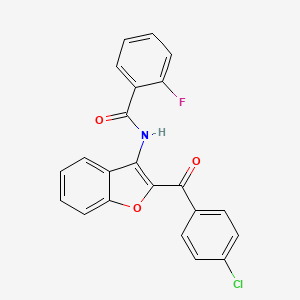 molecular formula C22H13ClFNO3 B15024237 N-[2-(4-chlorobenzoyl)-1-benzofuran-3-yl]-2-fluorobenzamide 