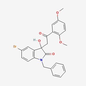 molecular formula C25H22BrNO5 B15024293 1-benzyl-5-bromo-3-[2-(2,5-dimethoxyphenyl)-2-oxoethyl]-3-hydroxy-1,3-dihydro-2H-indol-2-one 