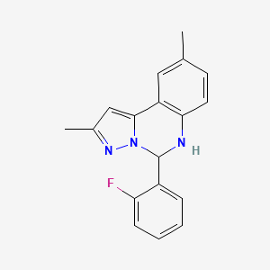 molecular formula C18H16FN3 B15024301 5-(2-Fluorophenyl)-2,9-dimethyl-5,6-dihydropyrazolo[1,5-c]quinazoline 