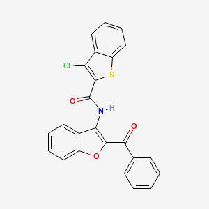 molecular formula C24H14ClNO3S B15024303 N-(2-benzoyl-1-benzofuran-3-yl)-3-chloro-1-benzothiophene-2-carboxamide 