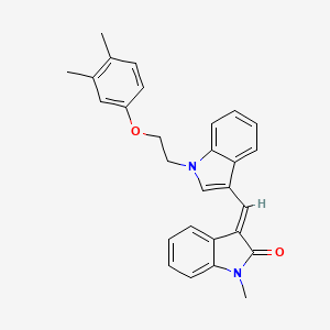 molecular formula C28H26N2O2 B15024307 (3E)-3-({1-[2-(3,4-dimethylphenoxy)ethyl]-1H-indol-3-yl}methylidene)-1-methyl-1,3-dihydro-2H-indol-2-one 