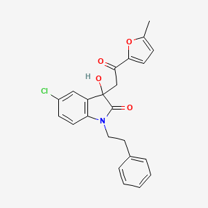 5-chloro-3-hydroxy-3-[2-(5-methylfuran-2-yl)-2-oxoethyl]-1-(2-phenylethyl)-1,3-dihydro-2H-indol-2-one