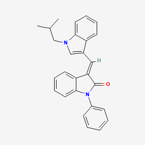 (3E)-3-{[1-(2-methylpropyl)-1H-indol-3-yl]methylidene}-1-phenyl-1,3-dihydro-2H-indol-2-one