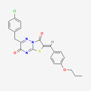 molecular formula C22H18ClN3O3S B15024387 (2Z)-6-(4-chlorobenzyl)-2-(4-propoxybenzylidene)-7H-[1,3]thiazolo[3,2-b][1,2,4]triazine-3,7(2H)-dione 