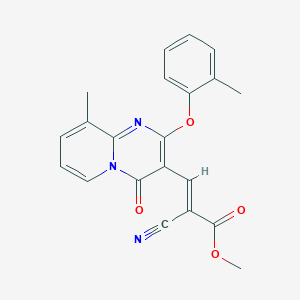 methyl (2E)-2-cyano-3-[9-methyl-2-(2-methylphenoxy)-4-oxo-4H-pyrido[1,2-a]pyrimidin-3-yl]prop-2-enoate