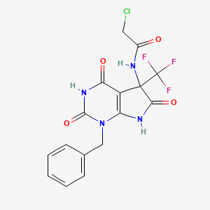 N-[1-benzyl-4-hydroxy-2,6-dioxo-5-(trifluoromethyl)-2,5,6,7-tetrahydro-1H-pyrrolo[2,3-d]pyrimidin-5-yl]-2-chloroacetamide