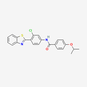 molecular formula C23H19ClN2O2S B15024492 N-[4-(1,3-benzothiazol-2-yl)-3-chlorophenyl]-4-(propan-2-yloxy)benzamide 