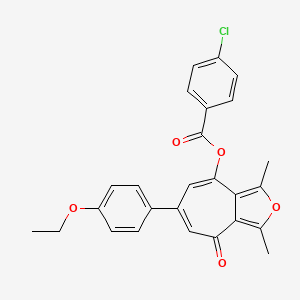 6-(4-ethoxyphenyl)-1,3-dimethyl-4-oxo-4H-cyclohepta[c]furan-8-yl 4-chlorobenzoate