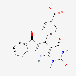 molecular formula C22H15N3O5 B15024572 4-(7-methyl-4,6,17-trioxo-5,7,9-triazatetracyclo[8.7.0.03,8.011,16]heptadeca-1(10),3(8),11,13,15-pentaen-2-yl)benzoic acid 