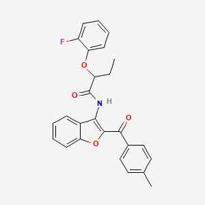 molecular formula C26H22FNO4 B15024581 2-(2-fluorophenoxy)-N-[2-(4-methylbenzoyl)-1-benzofuran-3-yl]butanamide 