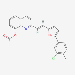 2-{(E)-2-[5-(3-chloro-4-methylphenyl)furan-2-yl]ethenyl}quinolin-8-yl acetate