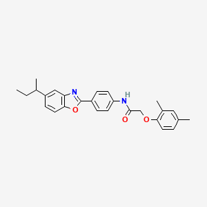 molecular formula C27H28N2O3 B15024590 N-{4-[5-(butan-2-yl)-1,3-benzoxazol-2-yl]phenyl}-2-(2,4-dimethylphenoxy)acetamide 