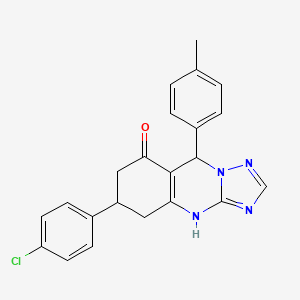 6-(4-chlorophenyl)-9-(4-methylphenyl)-5,6,7,9-tetrahydro[1,2,4]triazolo[5,1-b]quinazolin-8(4H)-one