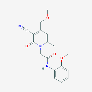 molecular formula C18H19N3O4 B15024607 2-[3-cyano-4-(methoxymethyl)-6-methyl-2-oxopyridin-1(2H)-yl]-N-(2-methoxyphenyl)acetamide 