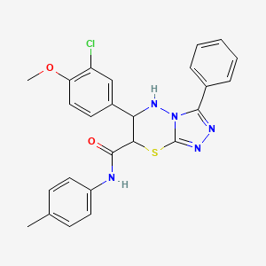 6-(3-chloro-4-methoxyphenyl)-N-(4-methylphenyl)-3-phenyl-6,7-dihydro-5H-[1,2,4]triazolo[3,4-b][1,3,4]thiadiazine-7-carboxamide