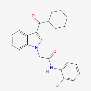 molecular formula C23H23ClN2O2 B15024668 N-(2-chlorophenyl)-2-[3-(cyclohexylcarbonyl)-1H-indol-1-yl]acetamide 