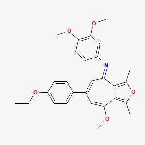 N-[(4E)-6-(4-ethoxyphenyl)-8-methoxy-1,3-dimethyl-4H-cyclohepta[c]furan-4-ylidene]-3,4-dimethoxyaniline