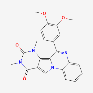 molecular formula C23H20N4O4 B15024684 9-(3,4-dimethoxyphenyl)-12,14-dimethyl-1,8,12,14-tetrazatetracyclo[8.7.0.02,7.011,16]heptadeca-2,4,6,8,10,16-hexaene-13,15-dione 