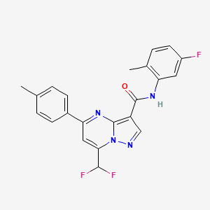 molecular formula C22H17F3N4O B15024700 7-(difluoromethyl)-N-(5-fluoro-2-methylphenyl)-5-(4-methylphenyl)pyrazolo[1,5-a]pyrimidine-3-carboxamide 