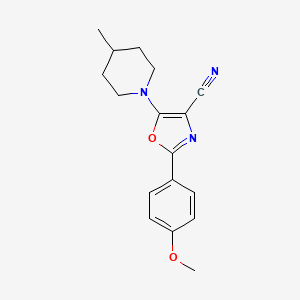 2-(4-Methoxyphenyl)-5-(4-methylpiperidin-1-yl)-1,3-oxazole-4-carbonitrile