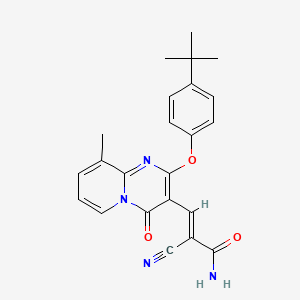 (2E)-3-[2-(4-tert-butylphenoxy)-9-methyl-4-oxo-4H-pyrido[1,2-a]pyrimidin-3-yl]-2-cyanoprop-2-enamide