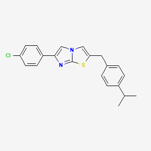 molecular formula C21H19ClN2S B15024742 6-(4-Chlorophenyl)-2-[4-(propan-2-yl)benzyl]imidazo[2,1-b][1,3]thiazole 