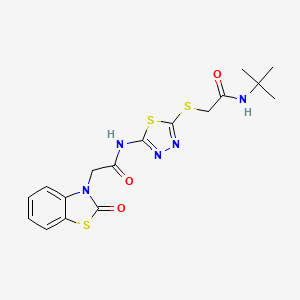 N-(5-{[2-(tert-butylamino)-2-oxoethyl]sulfanyl}-1,3,4-thiadiazol-2-yl)-2-(2-oxo-1,3-benzothiazol-3(2H)-yl)acetamide