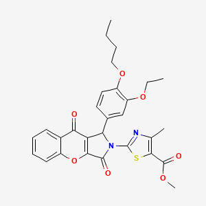 molecular formula C29H28N2O7S B15024829 methyl 2-[1-(4-butoxy-3-ethoxyphenyl)-3,9-dioxo-3,9-dihydrochromeno[2,3-c]pyrrol-2(1H)-yl]-4-methyl-1,3-thiazole-5-carboxylate 